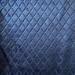Stretch Velour Diamond Blue Fabric Quilted remnant 40x56" Navy Upholstery Weight